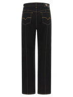 Versace Black Cotton High-Waisted Jean
