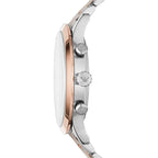 Emporio Armani Silver and Bronze Steel Chronograph Watch