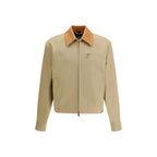 Versace Beige Cotton Full-Length Jacket
